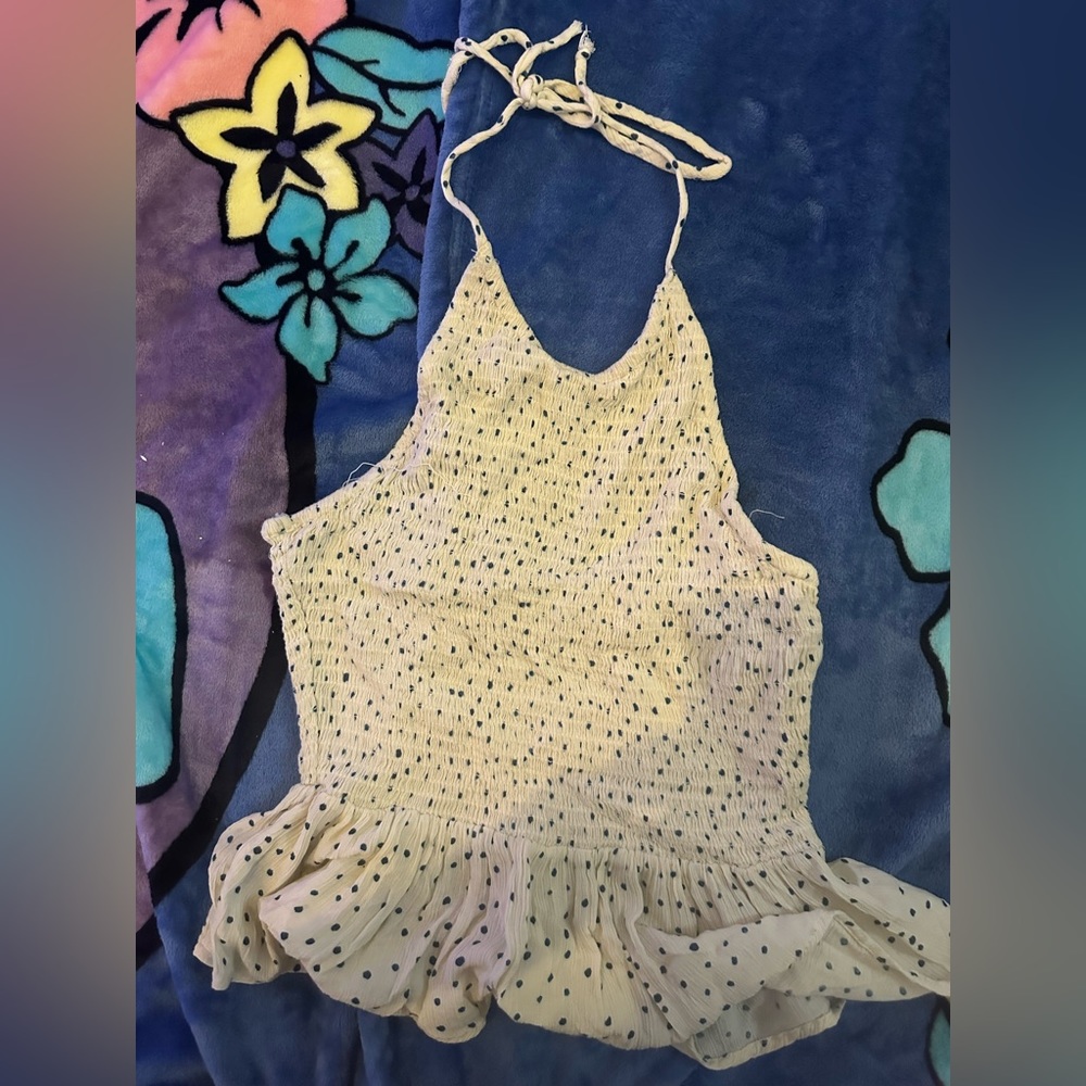 Poka dot halter neck tank